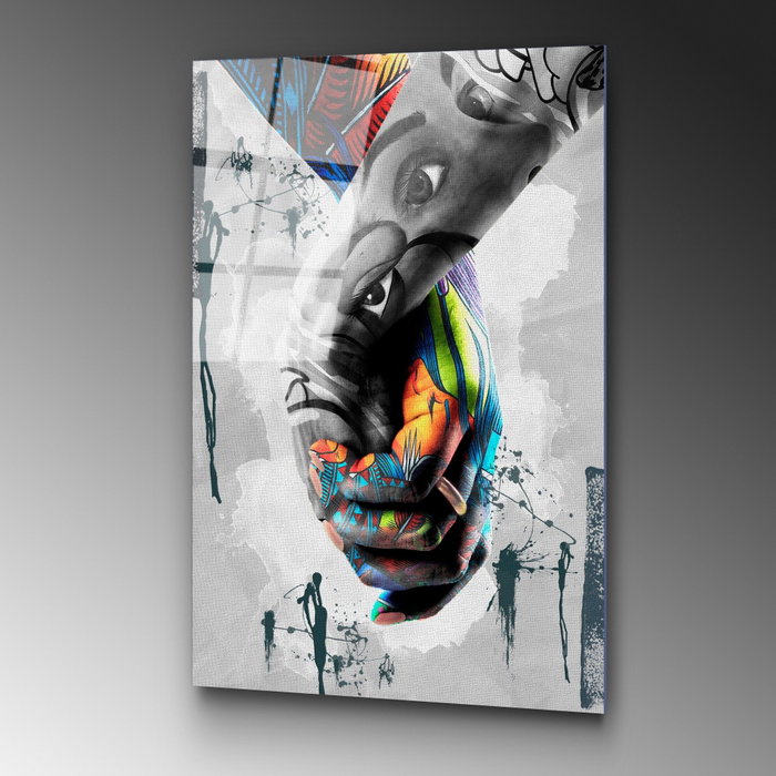 Wallity UV-799 Cuadro Decorativo de Vidrio Templado Multicolor 70 x 100 cm
